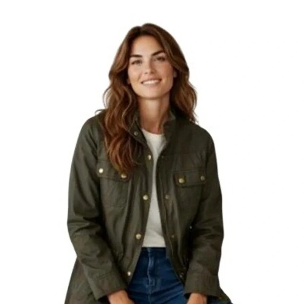 J.Crew Relaxed Boyfriend Field Jacket Olive Green Utility Coat XS